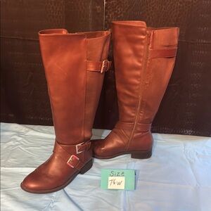 Brown Leather Knee-High Boots